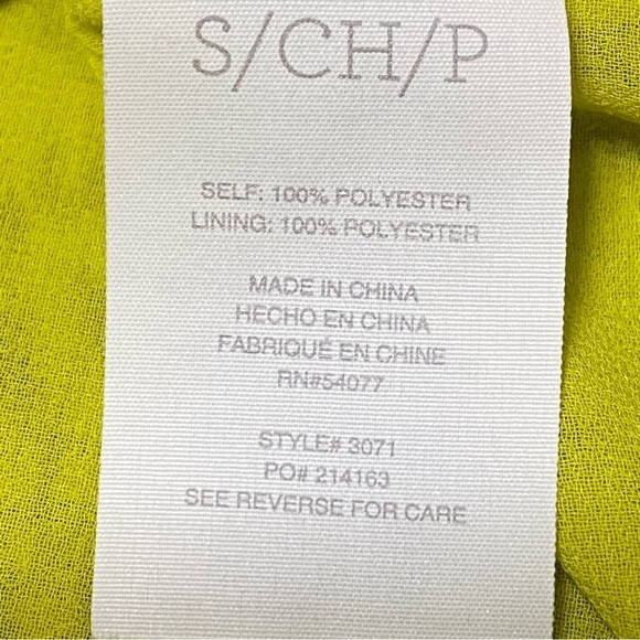 Cabi Chartreuse Reign Ruffle Blouse Sleeveless Retro Boho Size Small - Picture 6 of 8